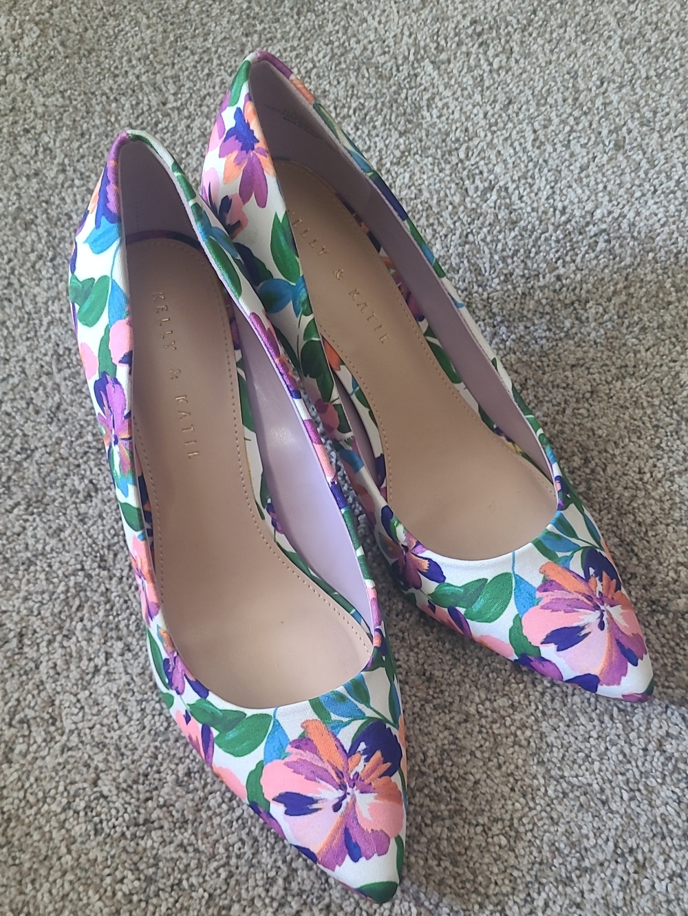 Kelly & Katie Pink Multi Floral Pointed-Toe Pumps